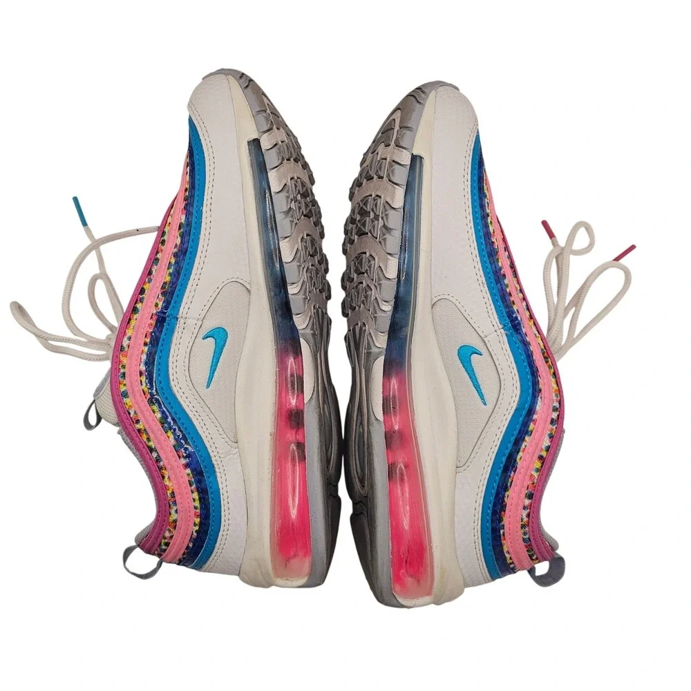 Nike Air Max 97 Size 6Y White Pink Blue Rainbow Kidcore Sneakers DV7550-100